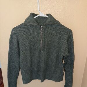 Green Half-Zip Sweater